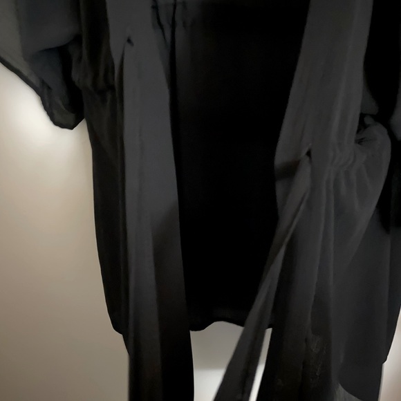 Sheer cardigan with cinched waist and draw string - Picture 2 of 5